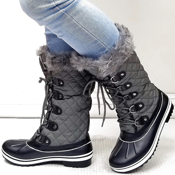 Tall snow boots with teddy interior main image 1